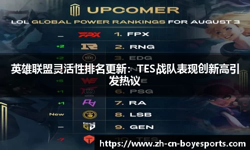 英雄联盟灵活性排名更新：TES战队表现创新高引发热议